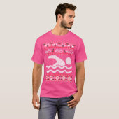 Grappig zwemmen lelijke kerst t-shirt (Voorkant volledig)