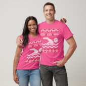 Grappig zwemmen lelijke kerst t-shirt (Unisex)