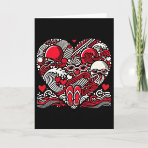 Grappig Zwemmend Hart Valentijn Zwemmer Dames Here Kaart