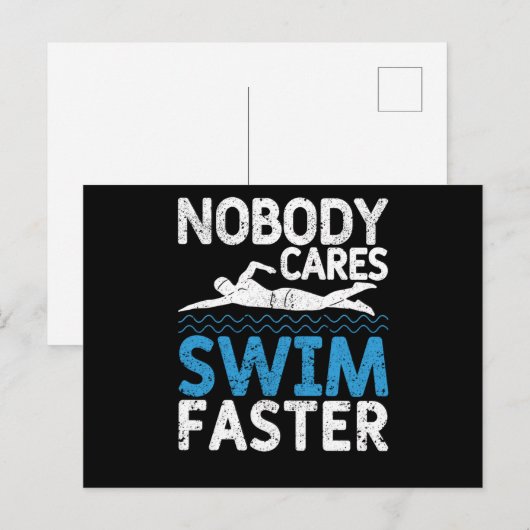 Grappig zwemteam Coach Sport Niemand kan swim geve Briefkaart (Voorkant / Achterkant)