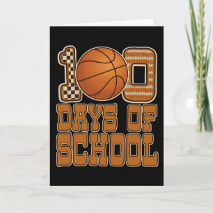 Grappige 100 dagen basketbal school kinderen sport kaart
