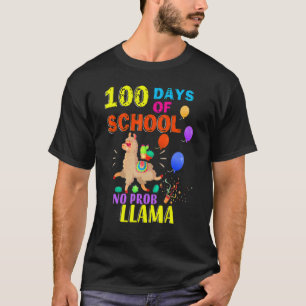 Grappige 100 dagen school geen probleem-llama lama t-shirt