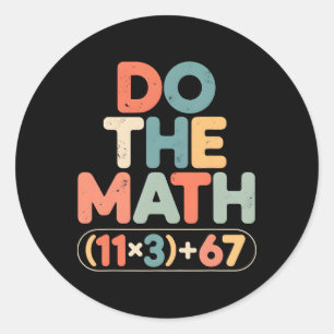 Grappige 100 dagen school wiskunde vergelijking do ronde sticker