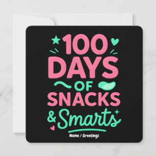 Grappige 100 dagen schoolviering kunst snacksKind Kaart
