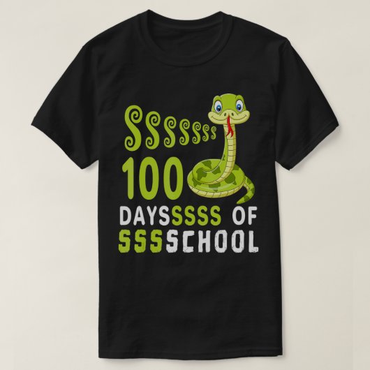 Grappige 100 Dagen Van School Leuke Snake leraren  T-shirt (Design voorkant)