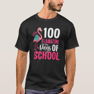 Grappige 100 Flamazing Dagen Van School Flamingo 1 T-shirt