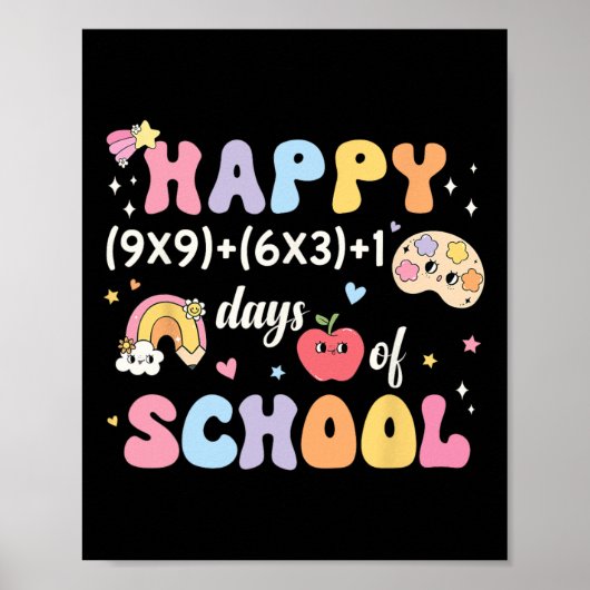 Grappige 100e dag Wiskunde Formula 100 Days of Sch Poster (Voorkant)