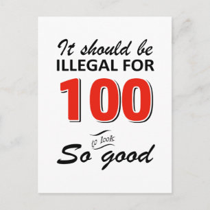 Grappige 100e jaar oude verjaardag design briefkaart