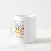 Grappige 100e schooldag vibes koffiemok (Voorkant links)