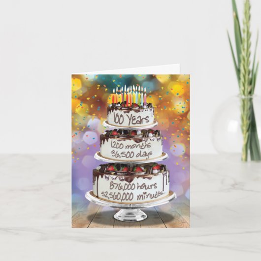 Grappige 100e Verjaardag Kaart - Jaar Tijd Telling (Voorkant)