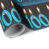 grappige 100e verjaardagskaarsen met oogballen cadeaupapier (Rol Hoek)