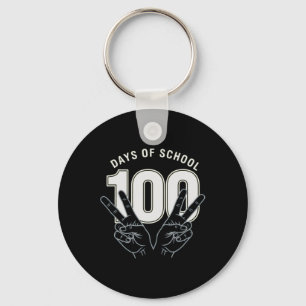Grappige 100ste dag van school voor leraar of leer sleutelhanger