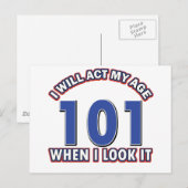 Grappige 101 jaar oude design briefkaart (Voorkant / Achterkant)