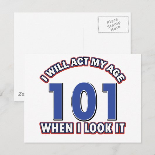 Grappige 101 jaar oude design briefkaart (Voorkant / Achterkant)