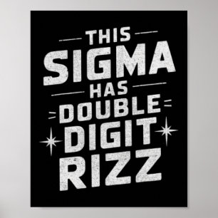 Grappige 10 Jaar Oude Verjaardag Rizz Sigma Brain  Poster