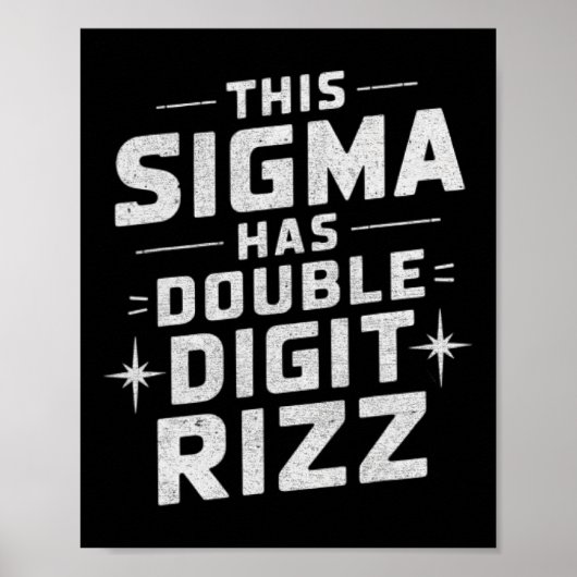 Grappige 10 Jaar Oude Verjaardag Rizz Sigma Brain Poster (Voorkant)