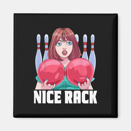 Grappige 10-pins Bowler Leuke Rack Bowling Magneet (Voorkant)