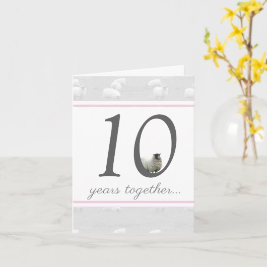 Grappige 10e tinnen huwelijksverjaardagskaart voor kaart (Gele Bloem)