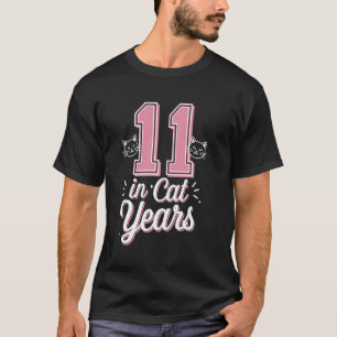 Grappige 11 in kattenjaren, leuke katten thematisc t-shirt
