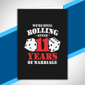 Grappige 11e verjaardag koppels die 11 jaar getrou kaart