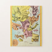 Grappige 11x14 Oud-Europa Kaartpuzzel Legpuzzel (Verticaal)