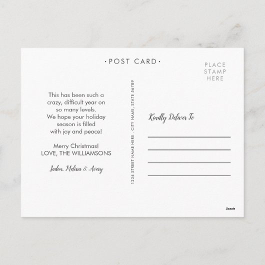 Grappige 12 dagen Corona | Modern wit Blauwgroen Feestdagenkaart (Achterkant)