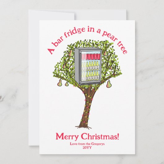 Grappige 12 dagen kerstpatrijs in een perenboom feestdagenkaart (Voorkant)