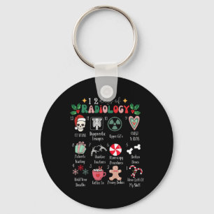 Grappige 12 dagen van radiologie Kerstmis Radiate Sleutelhanger