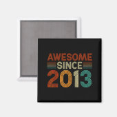 Grappige 12-jarige geweldig sinds 2013 verjaardag magneet (Voorkant / Achterkant)