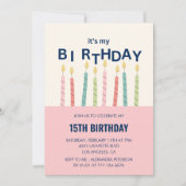 Grappige 15e verjaardag uitnodigingen Verjaardagsk (Voorkant)