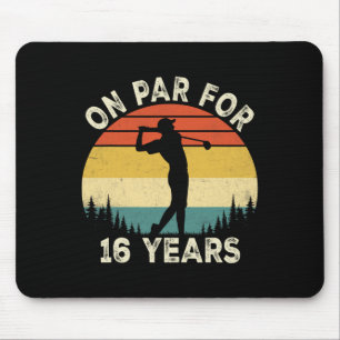 Grappige 16e verjaardag golf golfer 16 jaar oud go muismat