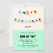 Grappige 17e verjaardag uitnodigingen Happy Birthd (Voorkant)