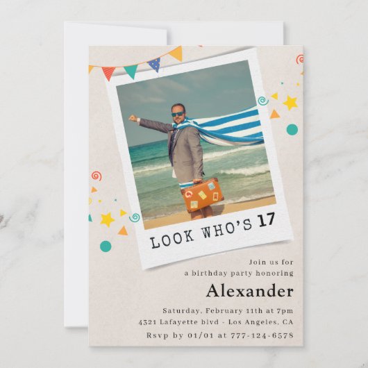 Grappige 17e verjaardagsuitnodigingen Mannen Fun F Kaart (Voorkant)