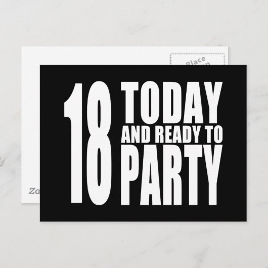 Grappige 18e verjaardag: 18 Vandaag en klaar om te Uitnodiging Briefkaart (Voorkant / Achterkant)