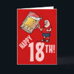 Grappige 18e Verjaardag Kaart met Cartoon van Enor<br><div class="desc">Stuur wat leuke verjaardagswensen naar je favoriete bierdrinker voor hun grote 18! Pas het aan! Verander deze kaart naar uw smaak...  verander de tekst,  de achtergrondkleur of voeg uw eigen bericht toe! Klik gewoon op "Aanpassen". Cheers!</div>