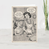 Grappige 1950s Retro Ijs Moederdag Kaart (Voorkant)