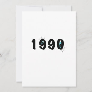 Grappige 1990 Oog Grafische Verjaardagskaart Art