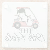 Grappige 19e Hole Golfkar Flamingo Glazen Onderzetter (Achterkant)