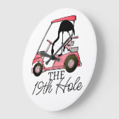 Grappige 19e hole golfkar Flamingo Grote Klok (Hoek)