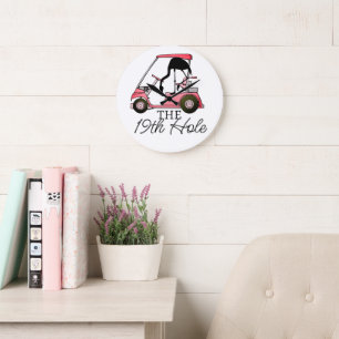 Grappige 19e hole golfkar Flamingo Grote Klok