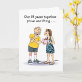Grappige 19e trouwdag kaart (Gele Bloem)