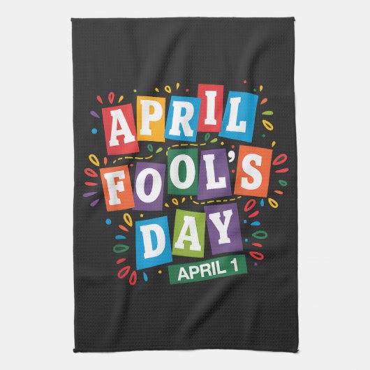 Grappige 1 april grappen kit theedoek (Verticaal)