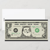 Grappige 1$ Kerstman, Nieuwjaar & Kerstmis Fotokaa Feestdagenkaart (Voorkant / Achterkant)