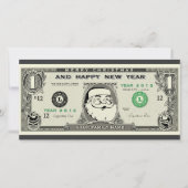 Grappige 1$ Kerstman, Nieuwjaar & Kerstmis Fotokaa Feestdagenkaart (Voorkant)