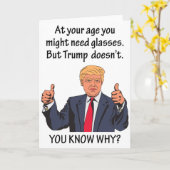 Grappige 2020 Trump Visie Verkiezing Verjaardag Kaart (Gele Bloem)