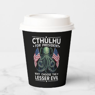 Grappige 2024 Verkiezingen Cthulhu Voor President  Papieren Bekers