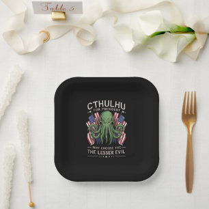 Grappige 2024 Verkiezingen Cthulhu voor President Papieren Bordje