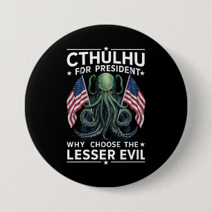 Grappige 2024 Verkiezingen Cthulhu Voor President  Ronde Button 7,6 Cm