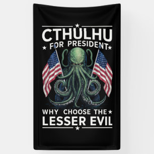 Grappige 2024 Verkiezingen Cthulhu Voor President  Spandoek