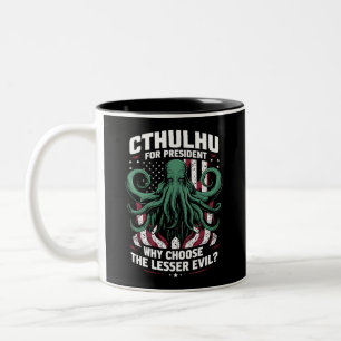 Grappige 2024 Verkiezingen Cthulhu Voor President Tweekleurige Koffiemok